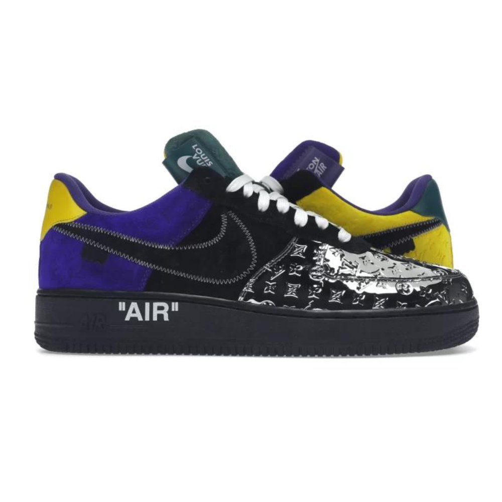 Louis Vuitton Nike Air Force 1 Low By Virgil Abloh Black Metallic Silver