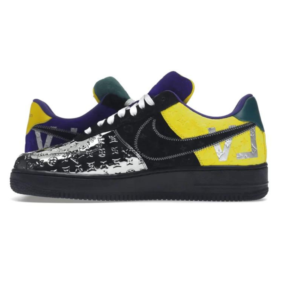 Louis Vuitton Nike Air Force 1 Low By Virgil Abloh Black Metallic Silver