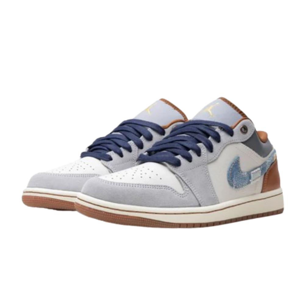 Nike Air Jordan 1 Low SE Phantom Repaired Denim Swoosh