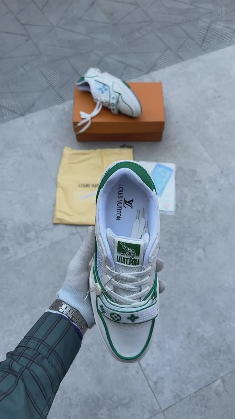 Louis Vuitton Trainer Stripe White Green