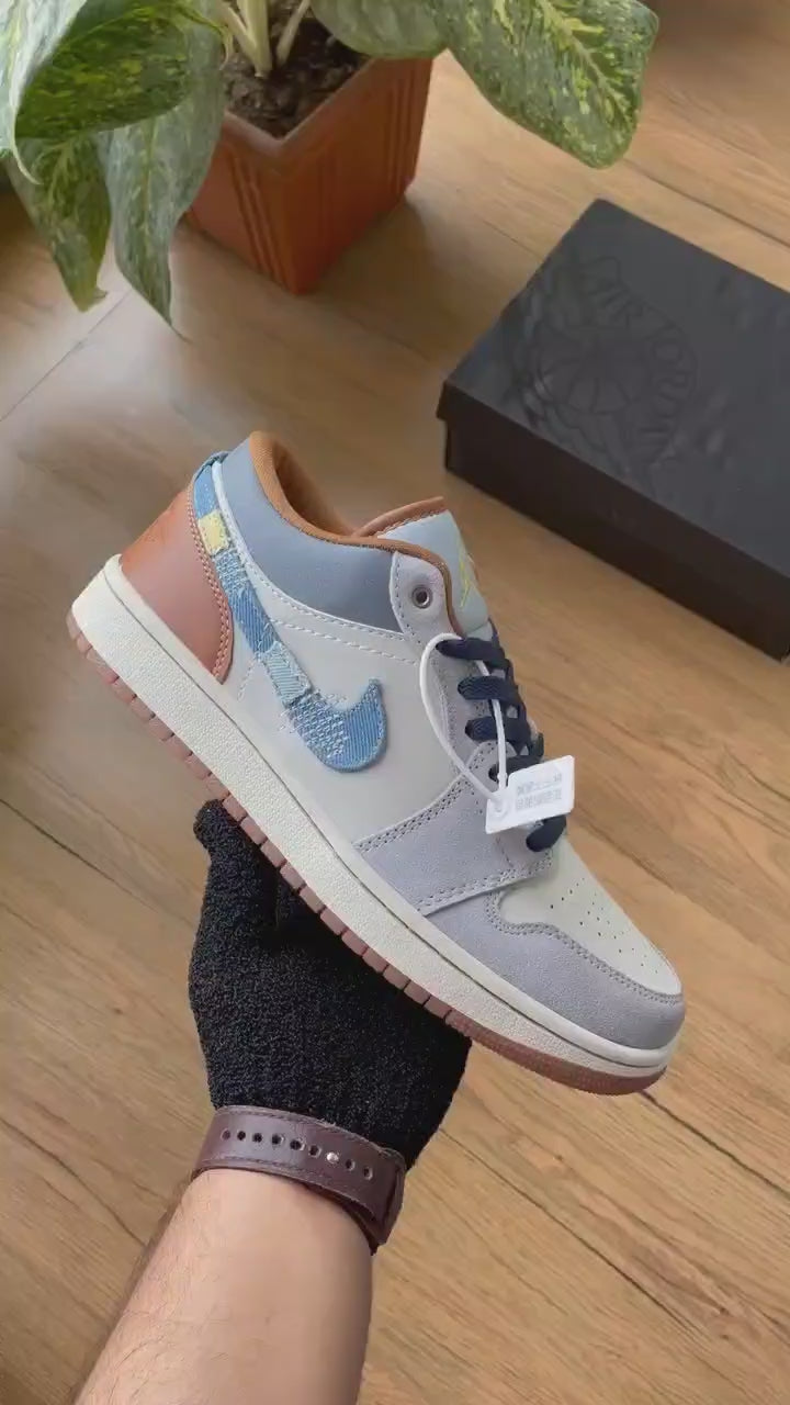 Nike Air Jordan 1 Low SE Phantom Repaired Denim Swoosh