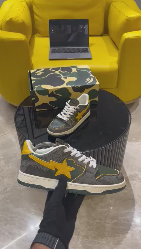 Bape Sta Sk8 Grey Mustard Yellow