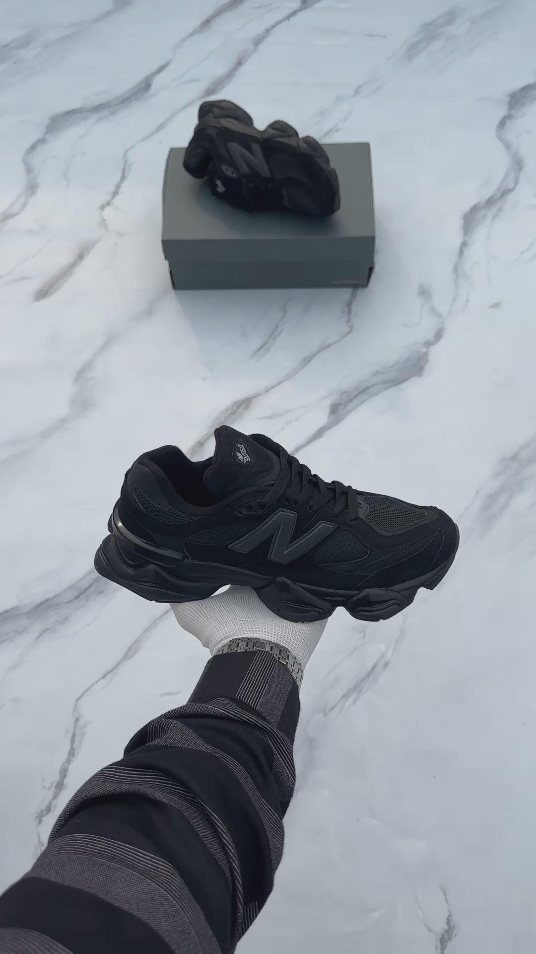 New Balance 9060 "Triple Black Suede"